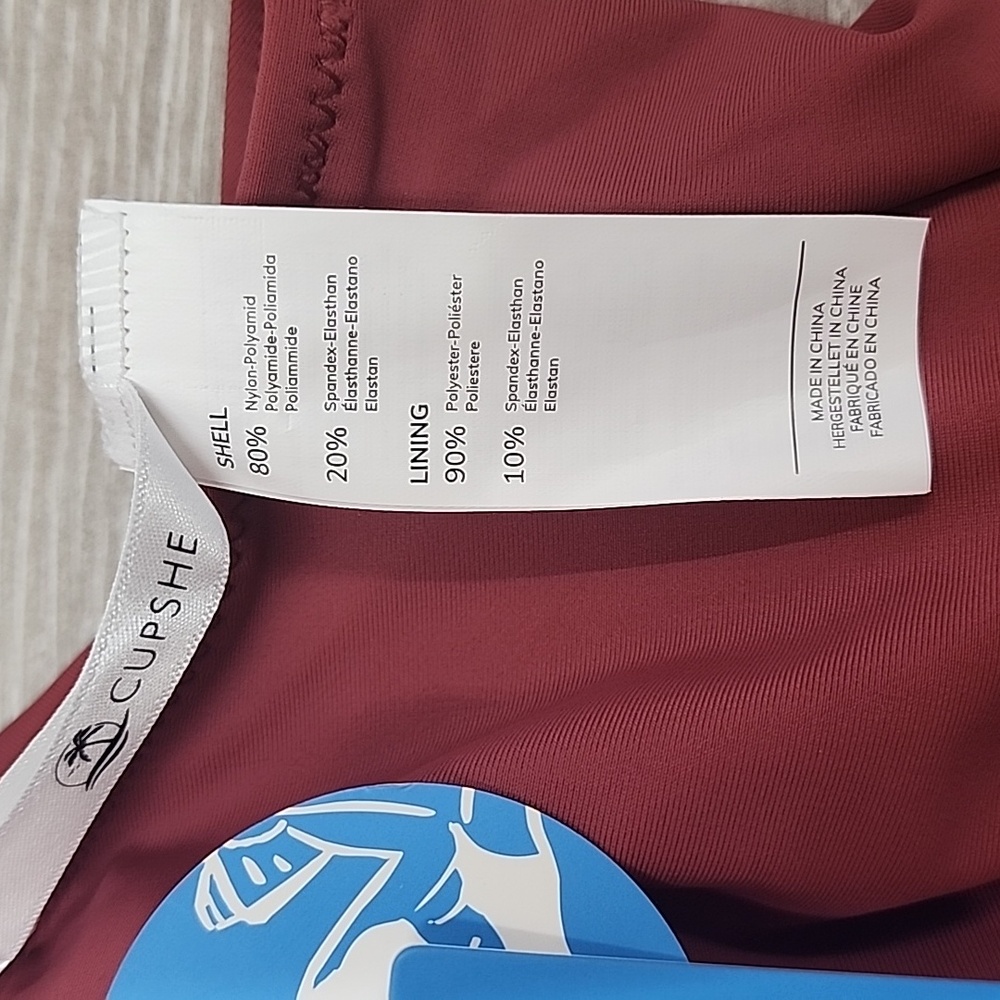 Cupshe Shirred Scoop Back One Piece Swimsuit NWT Size XL - Picture 3 of 5